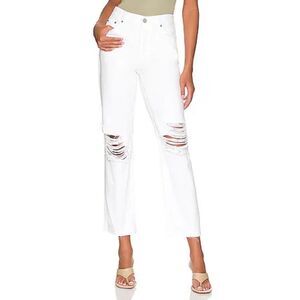 Rails White Denim Jeans Atwater Blanche Distressed Slouchy Straight Size 25